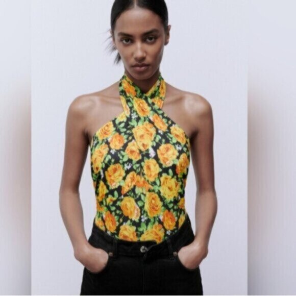 ZARA Floral Bodysuit NWT Sz Medium - Picture 3 of 10